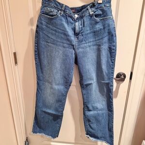 NYDJ Women's Straight Crop Jeans in Medium Blue Denim